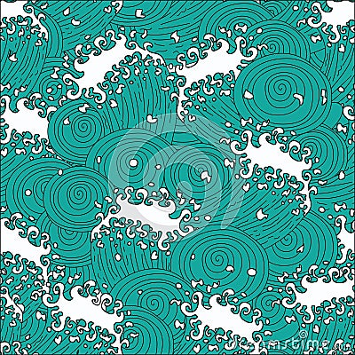 Waves. Seamless pattern. Vector Illustration