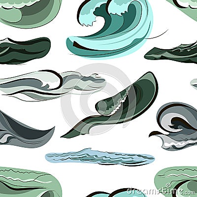 Waves set pattern Vector Illustration