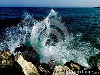 Waves splashing Stock Photo