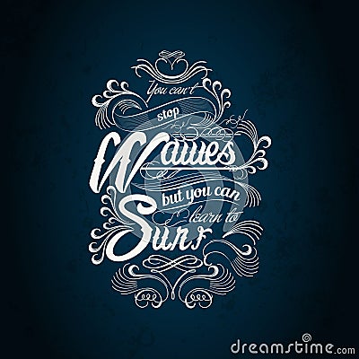 Waves surf typography design Vector Illustration