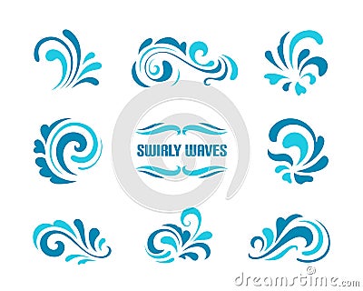 Waves and swirls Vector Illustration