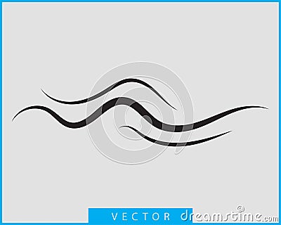 Waves vector design. Water wave icon. Wavy lines isolated Vector Illustration