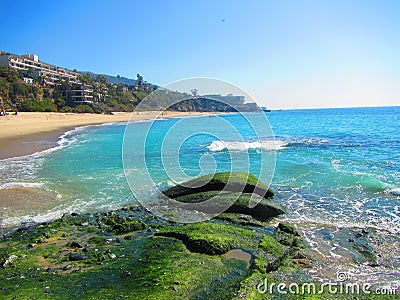 Waves washing ashore, aliso beach, dana point, california Stock Photo