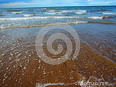 Waves washing onshore Southern Gulf of St. Lawrence Stock Photo
