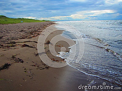 Waves washing onshore Southern Gulf of St. Lawrence Stock Photo