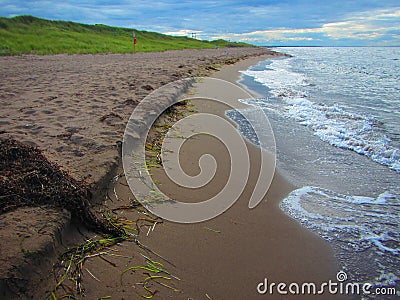 Waves washing onshore Southern Gulf of St. Lawrence Stock Photo