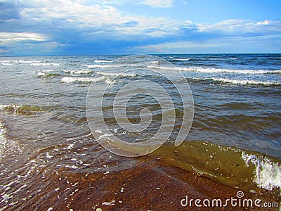 Waves washing onshore Southern Gulf of St. Lawrence Stock Photo