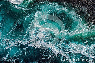 Waves of water of the river and the sea meet each other during high tide and low tide Stock Photo