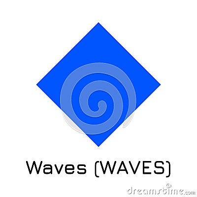 Waves WAVES. Vector illustration crypto coin ic Vector Illustration