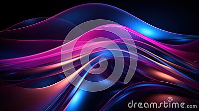 Waves of whimsy - blue and pink abstract art Stock Photo