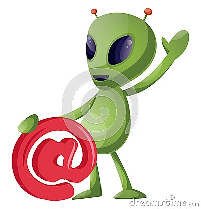 Waving alien, illustration, vector Vector Illustration