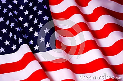 Waving American flag Stock Photo