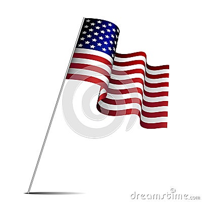 Waving american flag Vector Illustration