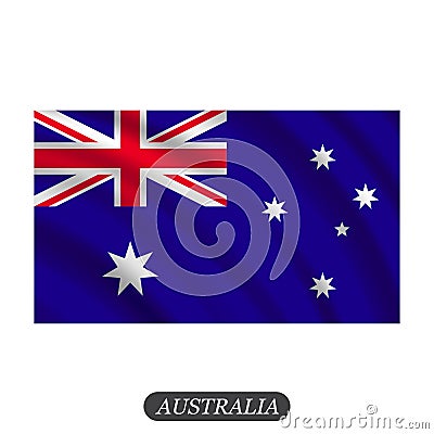 Waving Australia flag on a white background. Vector illustration Vector Illustration