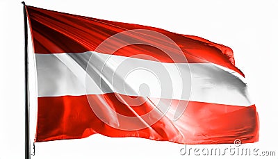 Waving Austria Flag. Flag Isolated On A White Background. Stock Photo