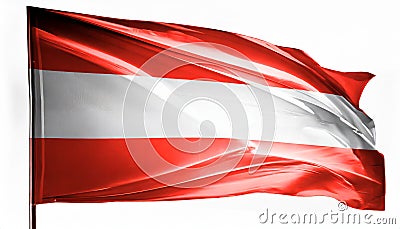 Waving Austria Flag. Flag Isolated On A White Background. Stock Photo