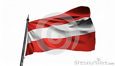 Waving Austria Flag. Flag Isolated On A White Background. Stock Photo