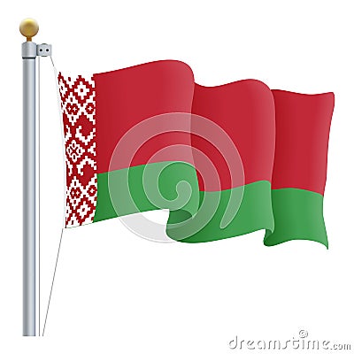 Waving Belarus Flag Isolated On A White Background. Vector Illustration. Vector Illustration