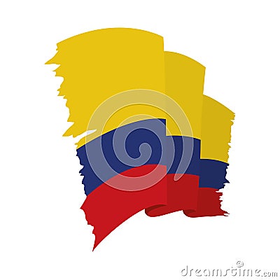 waving Colombia flag Vector Illustration