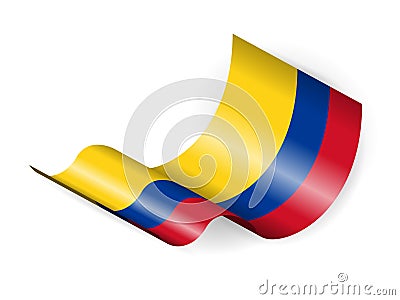 Waving Colombia flag Vector Illustration