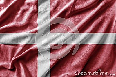 Waving detailed national country flag of Denmark Stock Photo