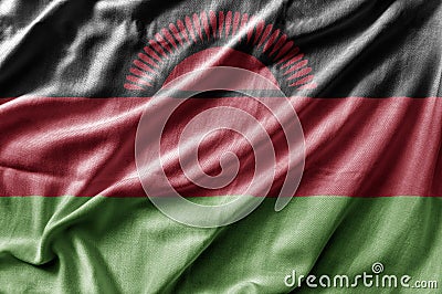 Waving detailed national country flag of Malawi Stock Photo