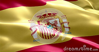 3D waving Spanish flag stock video. Video of computer - 35450431