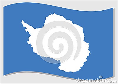 Waving flag of Antarctica vector graphic. Waving Antarctic flag illustration. Antarctica country flag wavin in the wind is a Vector Illustration