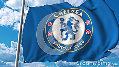 Waving Flag with Chelsea Football Team Logo. 4K Editorial Clip Stock  Footage - Video of rise, arena: 108467534