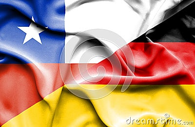 Waving flag of Germany Chile Stock Photo