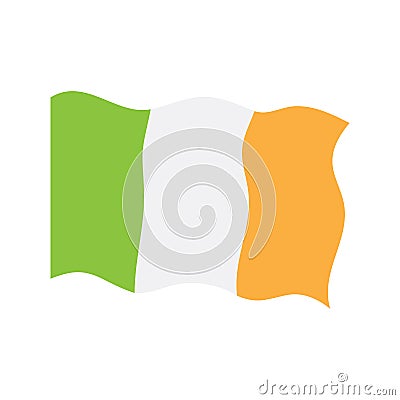 Waving flag of Ireland Vector Illustration