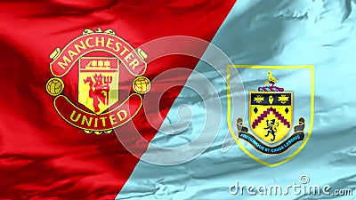A waving flag of the Manchester United vs Burnley premier league match. Sir Matt Busby Way, Old Trafford, Greater Manchester, England. Jan 23, 2020. A waving stock video footage A waving flag of the Manchester United vs Burnley premier league match. Sir Matt Busby Way, Old Trafford, Greater Manchester, England. Jan 23, 2020. A waving stock video footage