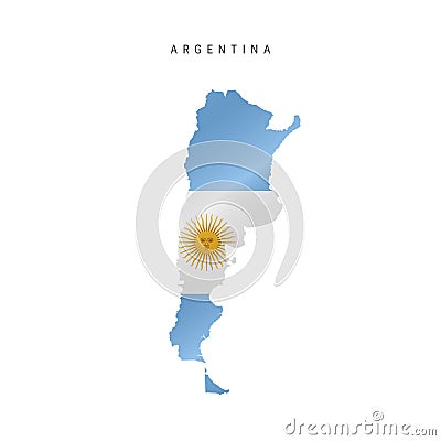 Waving flag map of Argentina. Vector illustration Vector Illustration
