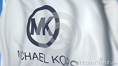 Waving flag with Michael Kors logo, close-up. Editorial 3D rendering Editorial Stock Photo