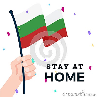 Waving flag of Republic of Bulgaria Vector Illustration