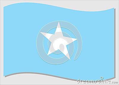 Waving flag of Somalia vector graphic. Waving Somali flag illustration. Somalia country flag wavin in the wind is a symbol of Vector Illustration