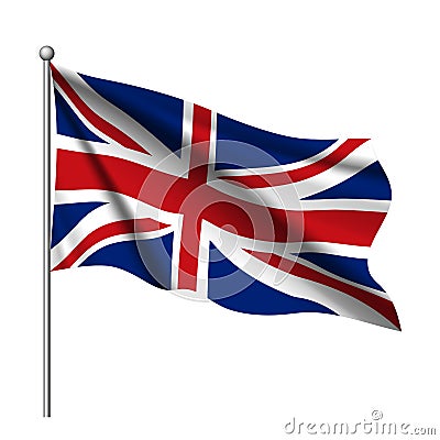 Waving flag of United Kingdom state. Vector Illustration