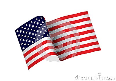 Waving flag of the United States of America. illustration of wavy American Flag for Independence Day. USA flag vector. Vector Illustration