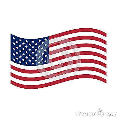 Waving flag USA. United States of America flag, Vector illustration Vector Illustration