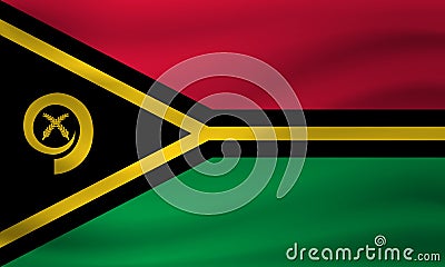 Waving flag of Vanuatu. Vector illustration Vector Illustration