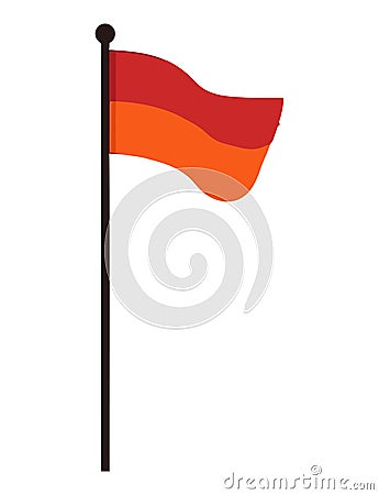The waving flagpole symbolizes patriotism and freedom Vector Illustration