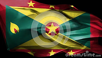 Waving Grenada Flag. Stock Photo