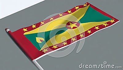 Waving Grenada Flag. Stock Photo