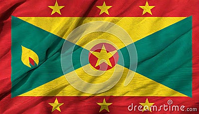 Waving Grenada Flag. Stock Photo