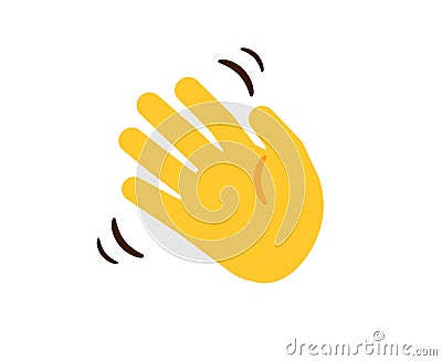 Waving hand. Cartoon moving human hand. Gesture of greeting or goodbye. Negative or disagreement sign. Isolated limb on Vector Illustration