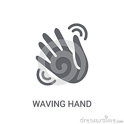 Waving hand icon. Trendy Waving hand logo concept on white background from Hands collection Vector Illustration