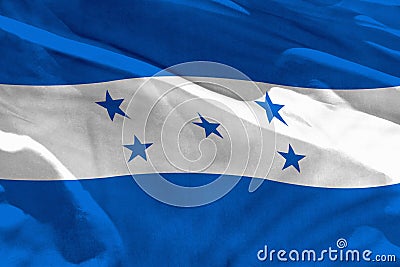 Waving Honduras flag for using as texture or background, the flag is fluttering on the wind Stock Photo