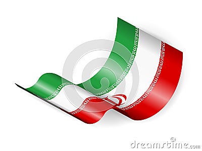 Waving Iran flag Vector Illustration
