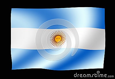 Waving national flag illustration | Argentina Cartoon Illustration
