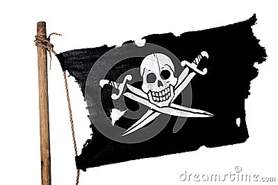 Waving Pirate Flag Stock Photo